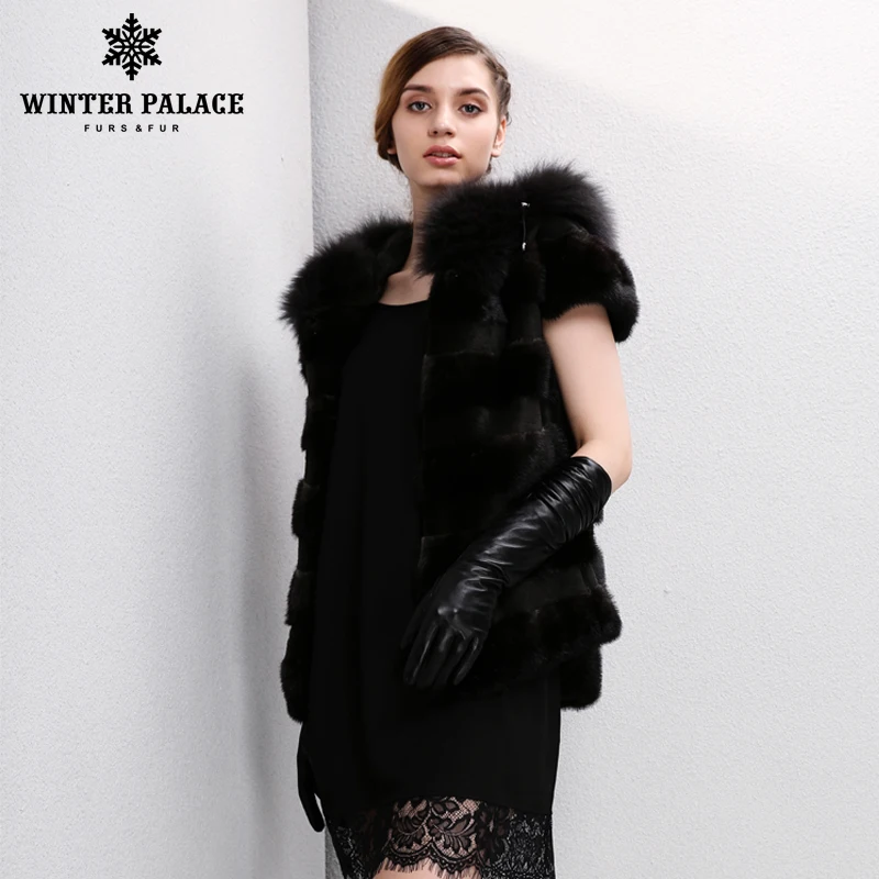 2017 Новая мода зимней леди натуральной лисы меховой жилет женщин реального