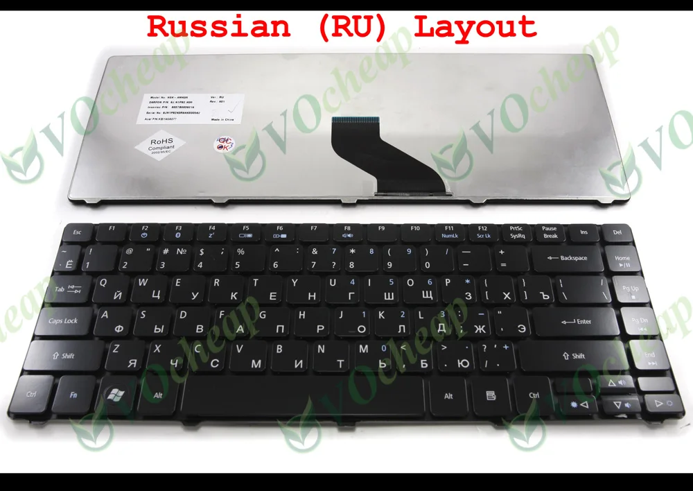 Русская клавиатура для Acer Aspire 4739 4739Z 4740 4740G 4741 4741G 4741Z 4741ZG 4743 4743G 3810T 4810T RU глянцевая