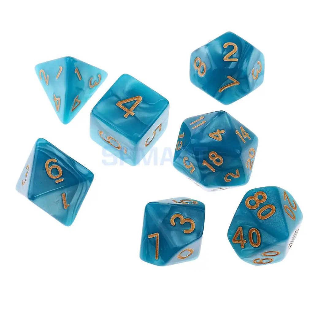 14 шт. многогранные игральные кости D20 D12 D10 D8 D6 D4 16 мм для подземей и Драконов |