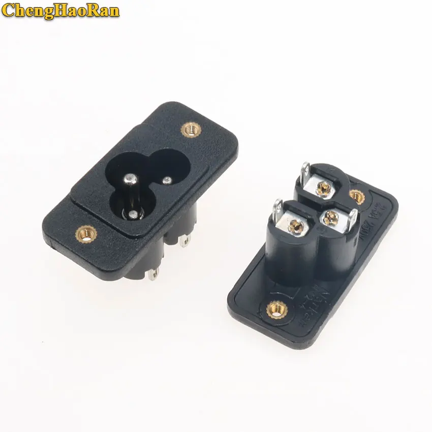 

ChengHaoRan 10PCS IEC 320 C6 AC power outlet 3 pin AC 2.5A 250V voltage power socket connector