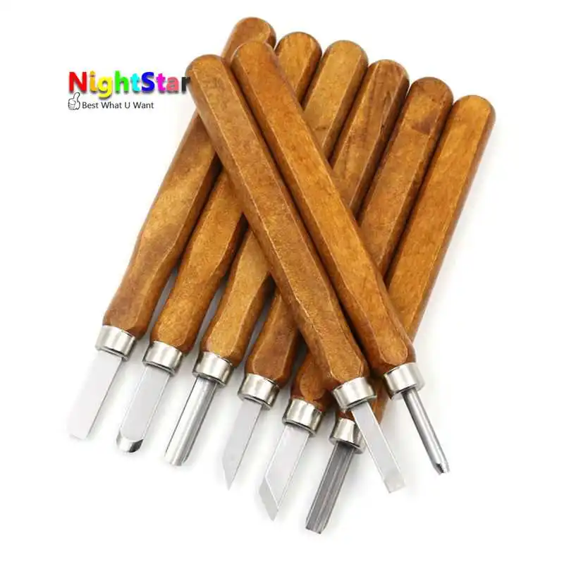 8 шт резьба по дереву долотом Ножи для основ ксилографии рабочих инструментов