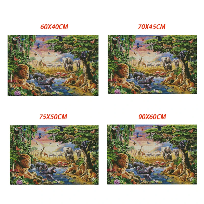 Diamond Embroidery Wild African Grassland Full Pattern DIY 3D Acupuncture Cross Stitch Home Decoration BAS 187 | Дом и сад