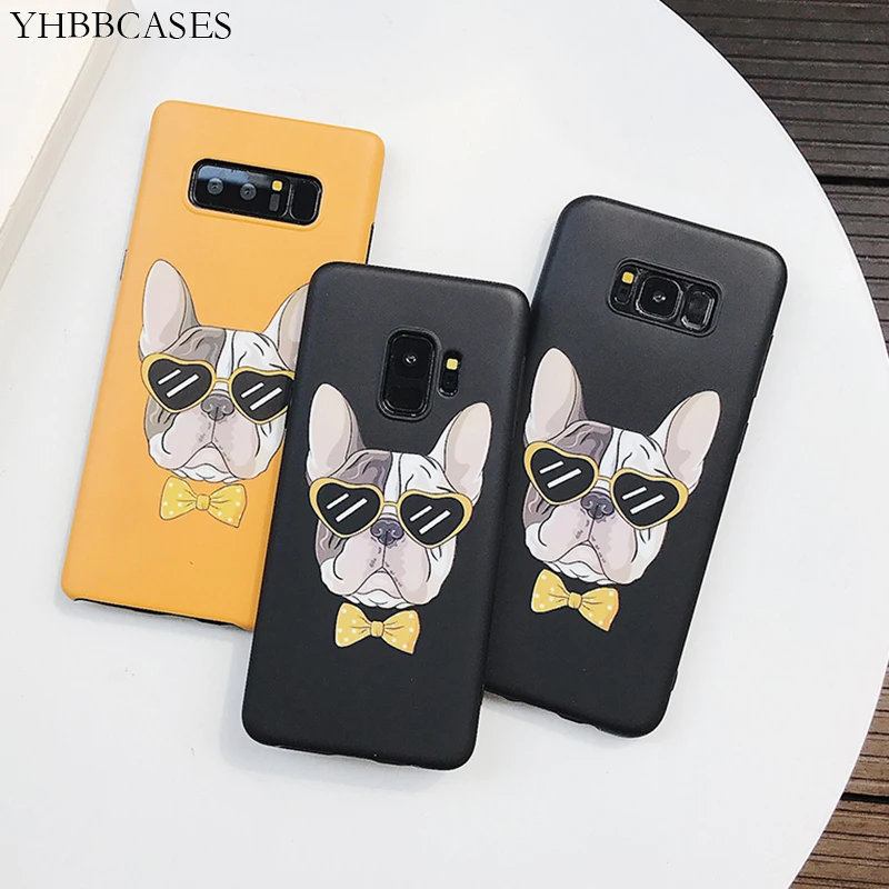 YHBBCASES мультяшный крутой бульдог мягкий чехол для телефона samsung Galaxy Note 9 S8 S9 Plus 8 s