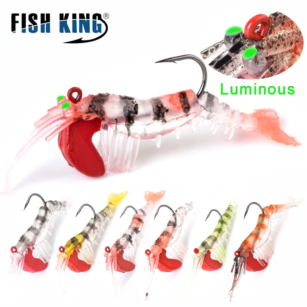 Рыбы король 7/14.5g мягкие рыболовные приманки Искусственные Креветки с Jig Head 7 см/10