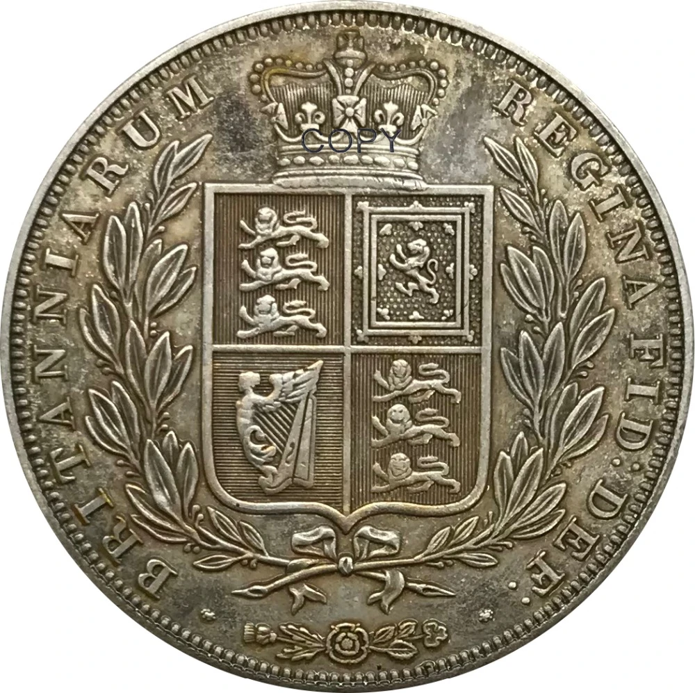 1842 Великобритания 1/2 Корона Виктории Мельхиор покрытием серебро коллекционные игрушки имитация монеты
