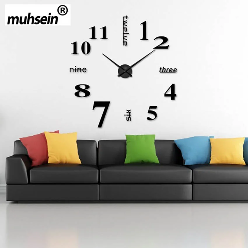 2020 супер большие настенные часы сделай сам Акриловые + зеркальные