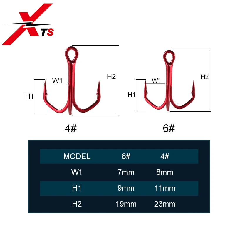 XTS рыболовные крючки из высокоуглеродистой стали с тройными острыми прочными
