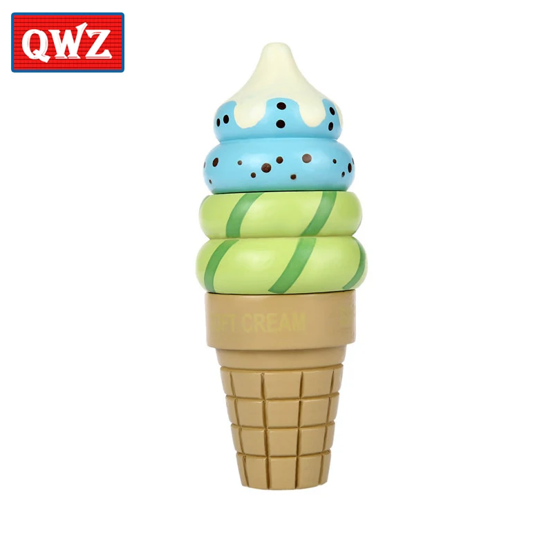 QWZ096-vanilla Деревянная Магнитная игрушка для мороженого, игрушечная кухня, ролевая игра, домашний декор шоколадом, Клубничка, ваниль, игрушка - Цвет: QWZ096-vanilla