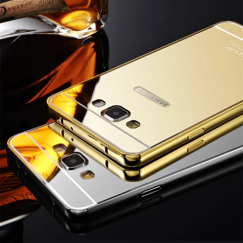 Роскошные Металл Алюминиевая Рама + Зеркало Акриловая Крышка Чехол Для Samsung Galaxy
