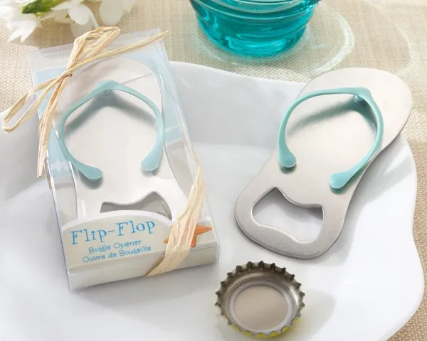 

100Pcs Pop the Top Flip Flop Bottle Opener Stainless Steel Slipper Bottle Opener Wedding Favors Gifts
