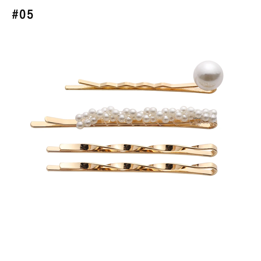 Pearl Hairgrips 5 1 Набор, минималистичные геометрические жемчужные золотые заколки для волос, нестандартные металлические заколки для волос, заколки для девочек, заколки для волос, аксессуары для укладки волос - Цвет: Pearl Hairgrips 5