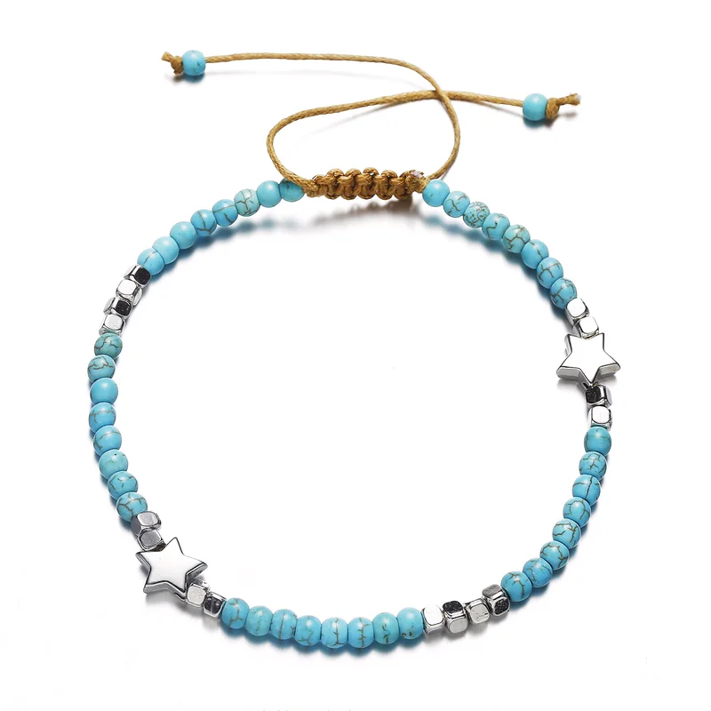 

New Foot Jewelry Star String Beads Adjustable Anklet Bracelet for Women Bohemian Foot Bracelet on Leg Anklets