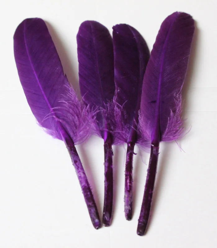 Wholesale 100pcs/lot purple 4-6 inch / 10-15 cm Natural Goose Feathers Craft DIY Material Accessories Supplies