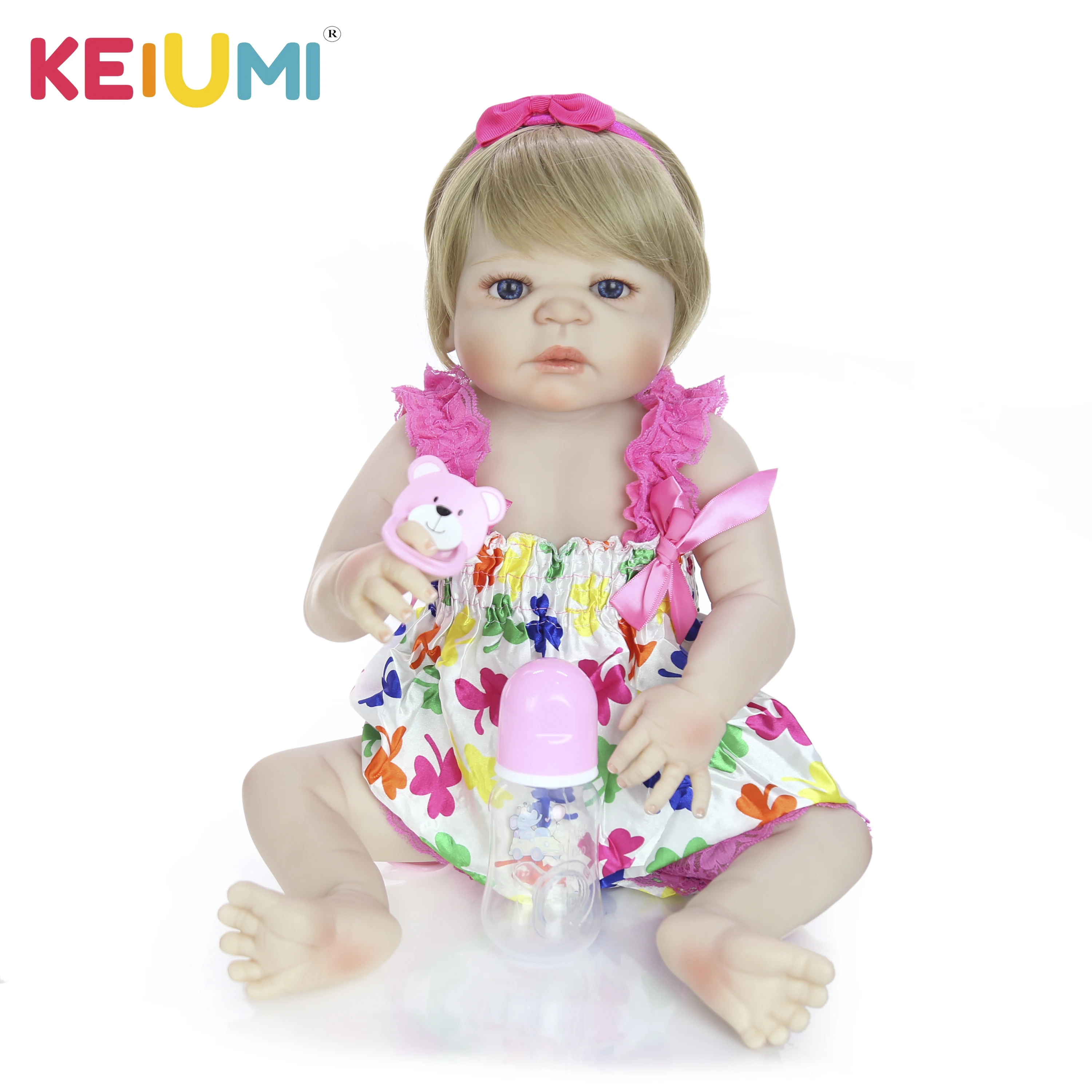 

KEIUMI23 Inch Baby Doll Realistic Full Silicone Vinyl Girl Doll Reborn Baby Doll In Brazil For Sale Kid Xmas Gifts Playmate