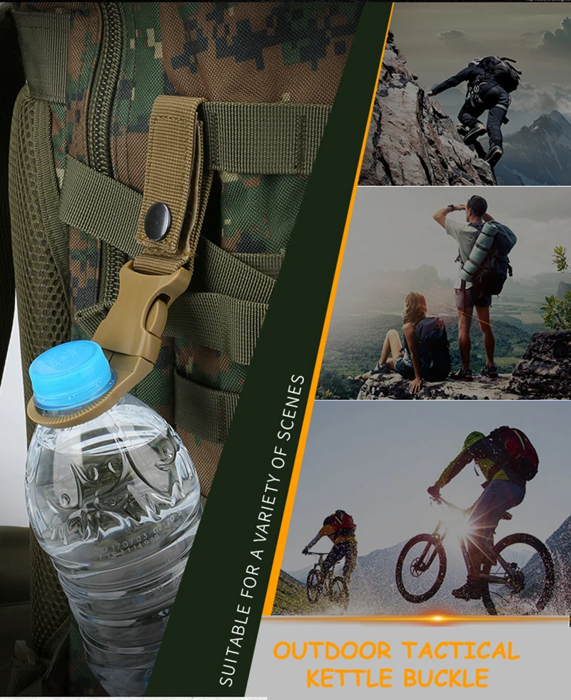 Военная Униформа Multi-functional Пряжка тесьма ремни Высокая прочность нейлон Molle бутылка для воды карабин ремень висит брелок ключ крюк