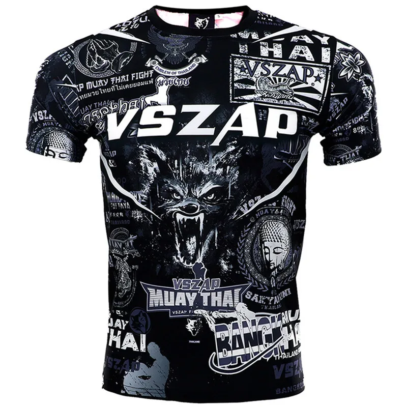 VSZAP Mma Rashguard спортивная рубашка мужская футболка для бега компрессионная футболка для фитнеса Спортивная футболка для мужчин Jiu Jitsu