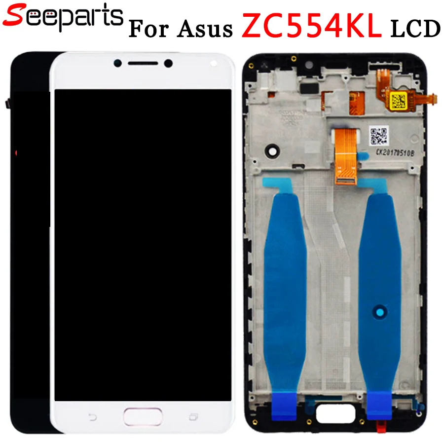 Новый ЖК дисплей для ASUS Zenfone 4 Max ZC554KL дигитайзер сенсорного экрана в сборе с рамкой