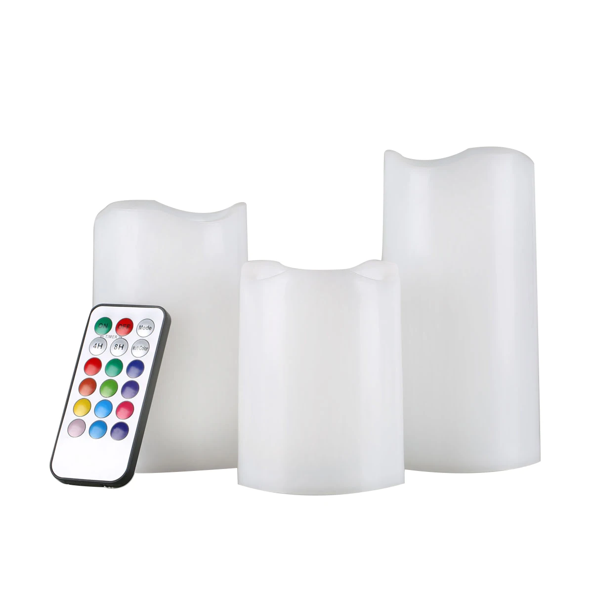 

New 3 Pcs/Set Electronic Candles With Timer LED Color Changing Remote Control Flameless Candle Home Wedding Decoration NE