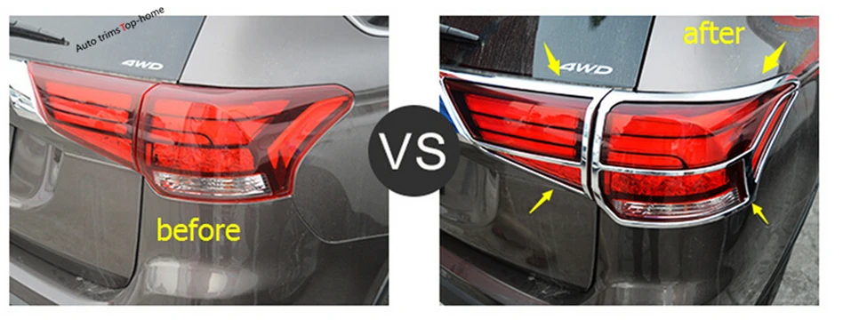 

Yimaautotrims Exterior Refit Kit For Mitsubishi Outlander 2015 - 2019 Chrome Rear Tail Lights Lamps Frame Cover Trim Accessories