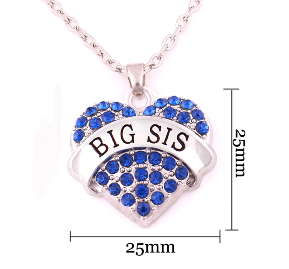Ожерелье с большим кристаллом в форме сердца для старшей сестры | Украшения и