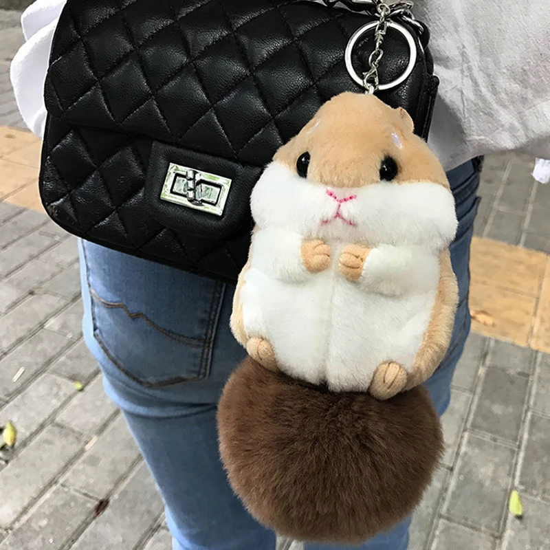 1 шт./компл. хит продаж милые брелоки с изображением хомяка меховые брелки для