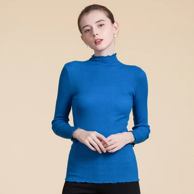 Royal Blue Женские шерстяные пуловеры, шерсть, длинный рукав, водолазка, свитер для женщин, ребристая вязка, одежда, Осень-зима, джемпер, черный - Цвет: Royal Blue