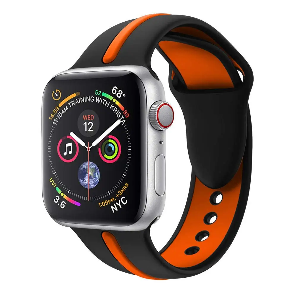 Мягкий силиконовый спортивный ремешок для Apple Watch 38 мм 42 мм 40 мм 44 мм серия 5 4 браслет pulseira Sport loop Band для iWatch 3 2 1