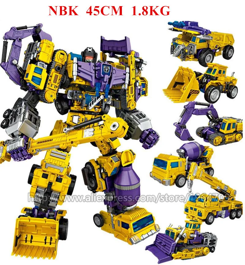 Экшн фигурка JINBAO NBK 6 в 1 модный робот трансформер бульдозер KO gt модель игрушка для