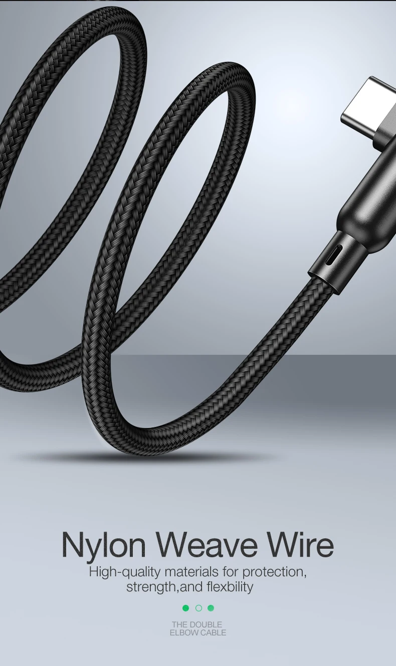 Cafele usb type-C кабель для huawei p20 30 pro 90 градусов USB C кабель для мобильного телефона 3A Быстрая зарядка для Xiaomi 9 Redmi Note 7 шнур