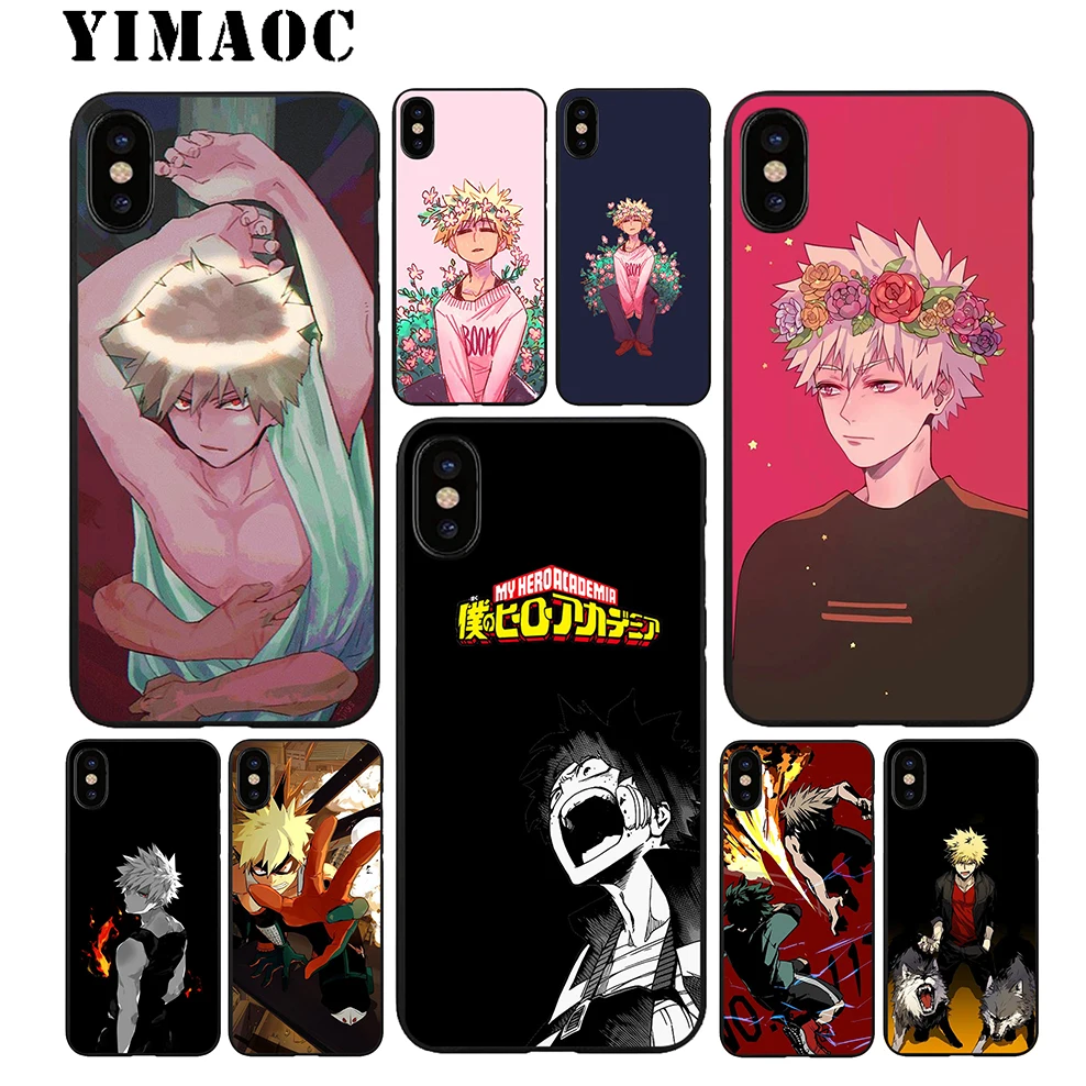 YIMAOC Bakugou катсуки Мягкий ТПУ Черный силиконовый чехол для iPhone X или 10 8 7 6S Plus 5 5S SE Xr Xs