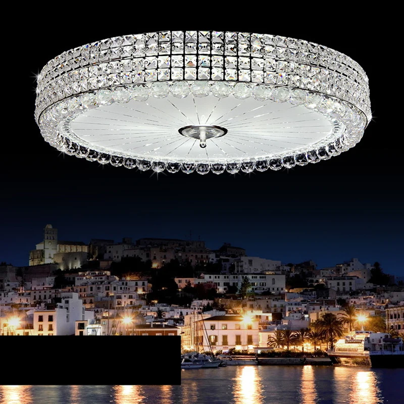 Modern simple circular high power LED chip crystal ceiling lamp living room bedroom led lighting fixture lamps light | Лампы и