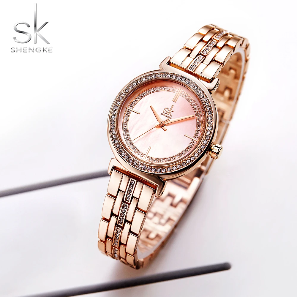 SHENGKE 2019 новые женские часы лучший бренд роскошные из розового золота Женские