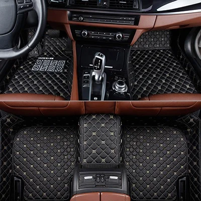 black with beige Пользовательские автомобильные коврики для Tesla все модели S модель X Тюнинг автомобилей Автомобильные аксессуары ноги охватывает Авто подушечки - Название цвета: black with beige