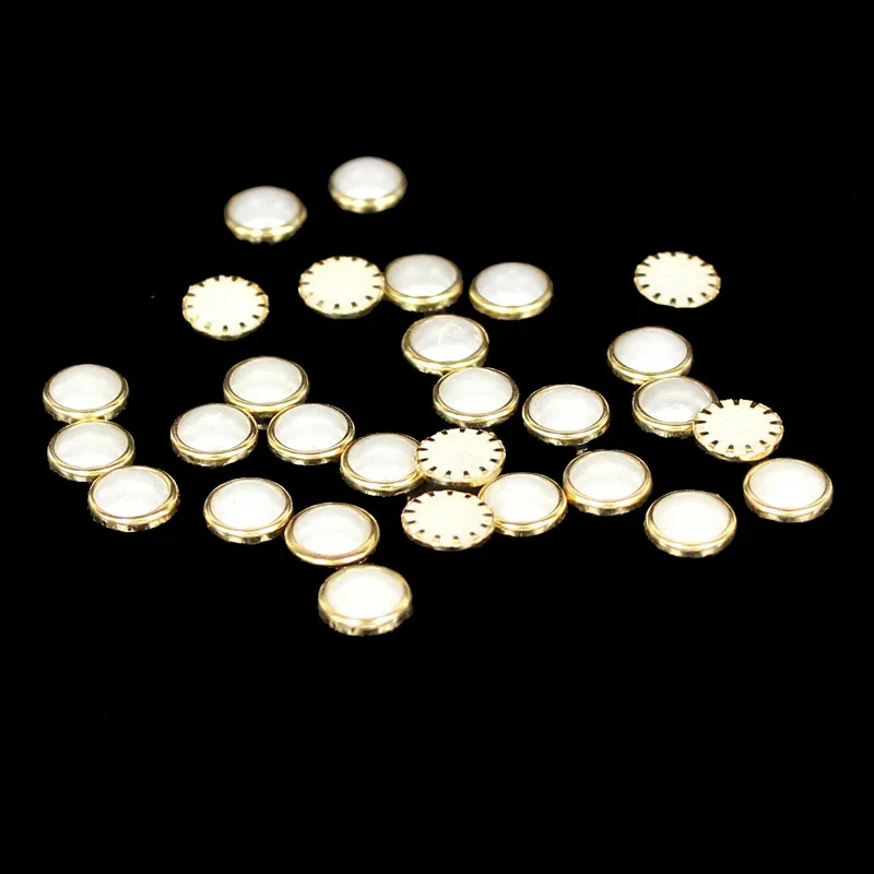 1000 шт./лот 4 мм 3D керамические края полубусины круглой формы для дизайна ногтей