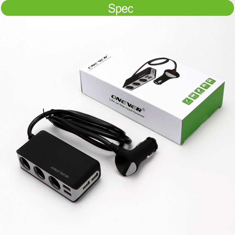 Автомобильный адаптер питания с 4 usb-портами разветвитель гнезда прикуривателя