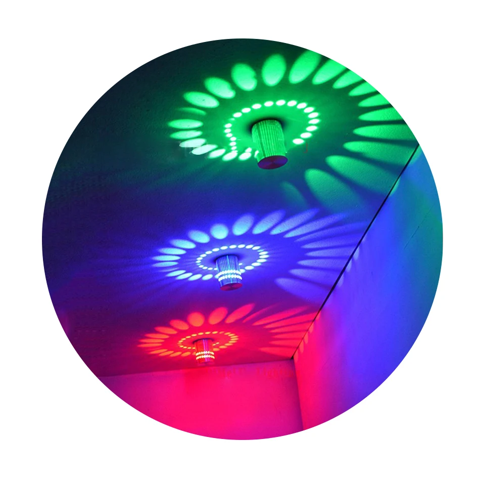 Светодиодный настенный светильник RGB, светильник для крыльца, современный, встраиваемый, 3 Вт, красочные бра, фойе, вечерние, декор для гостиной, коридора, внутреннее освещение