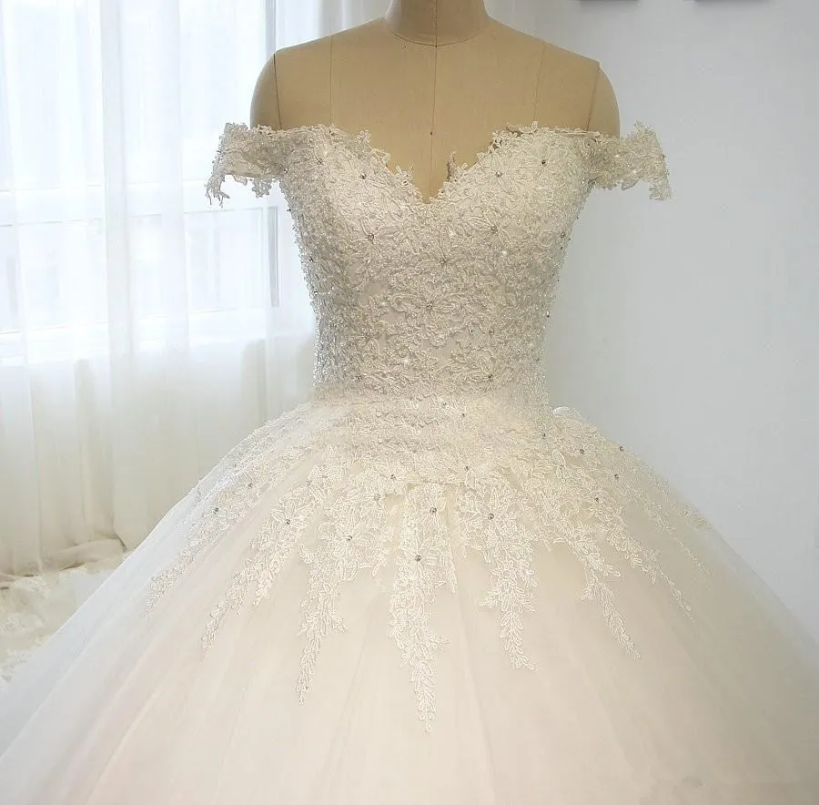 Vestido Де Casamento Реальные Фотографии Бальное платье Милая Люкс Блестки Бисером