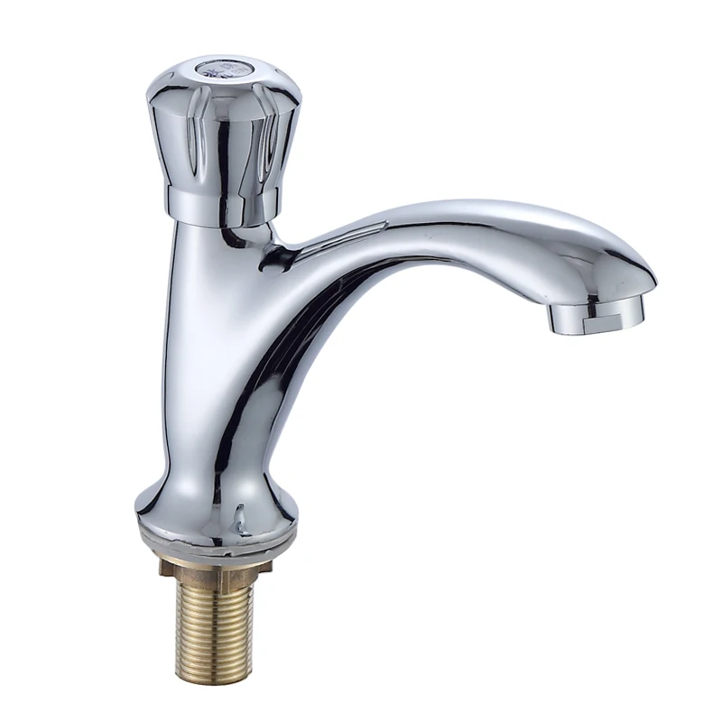 

Bathroom Single Cold Basin Faucet Chrome Brass Sink Faucet Single Handle Single Hole Deck Mounted Lavatory Water Tap Torneira