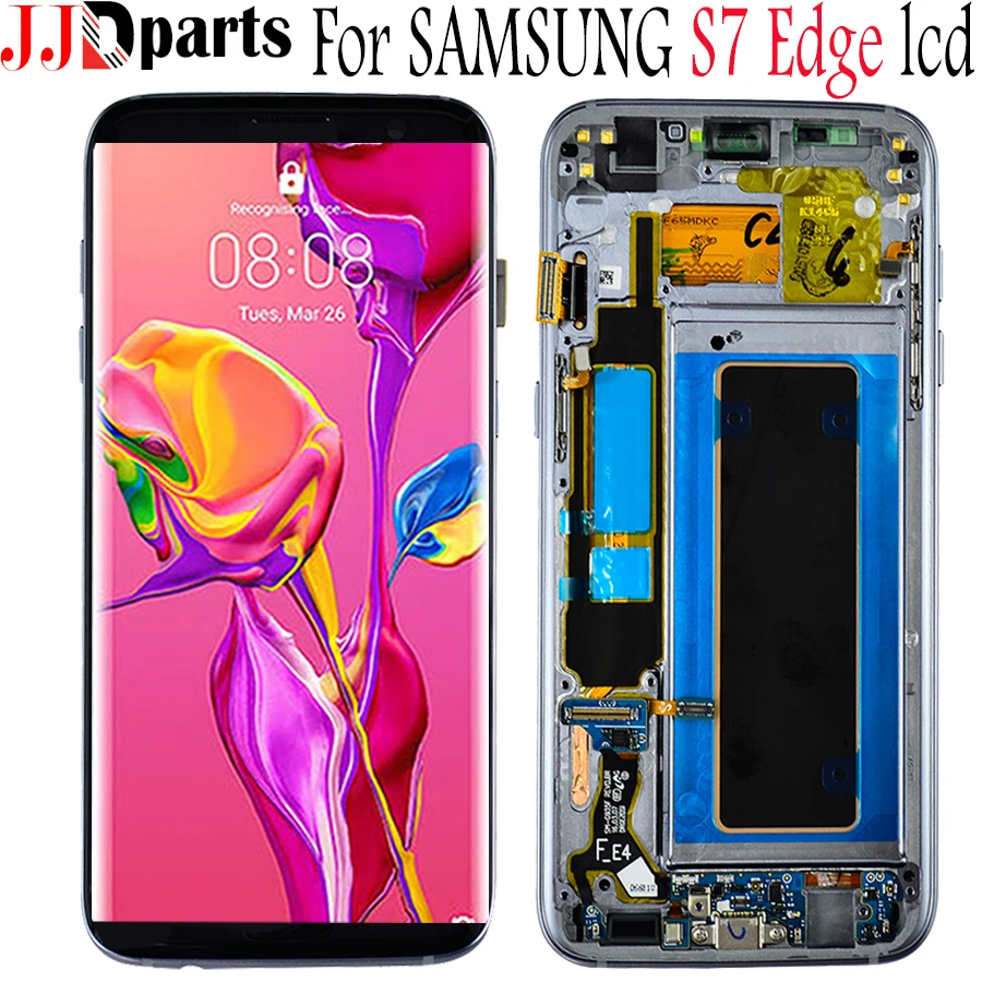 ЖК дисплей AMOLED для Samsung S7 Edge G935 с сенсорным экраном и дигитайзером в сборе рамкой