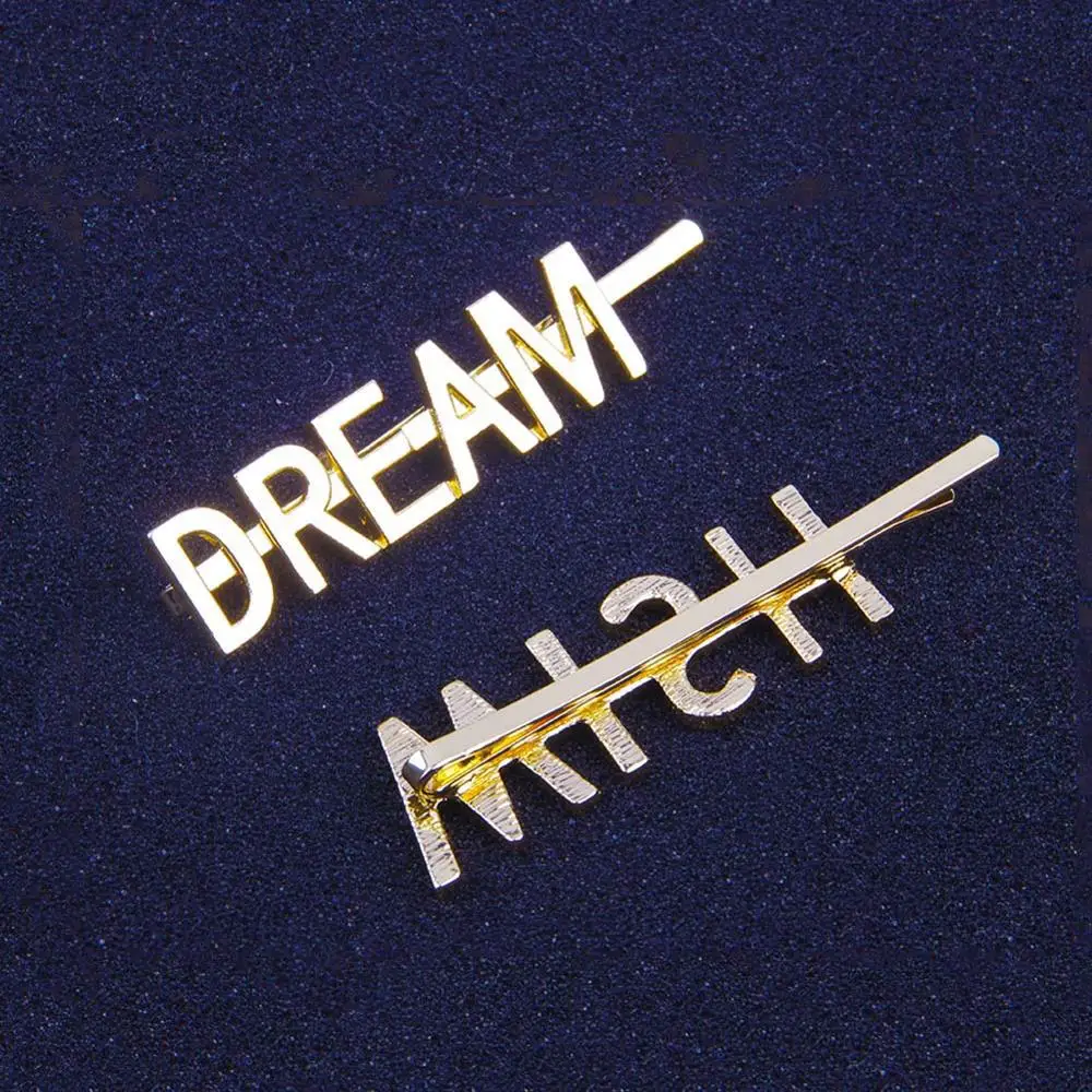 1 шт. Модные Винтажные золотые металлические заколки для волос с буквенным