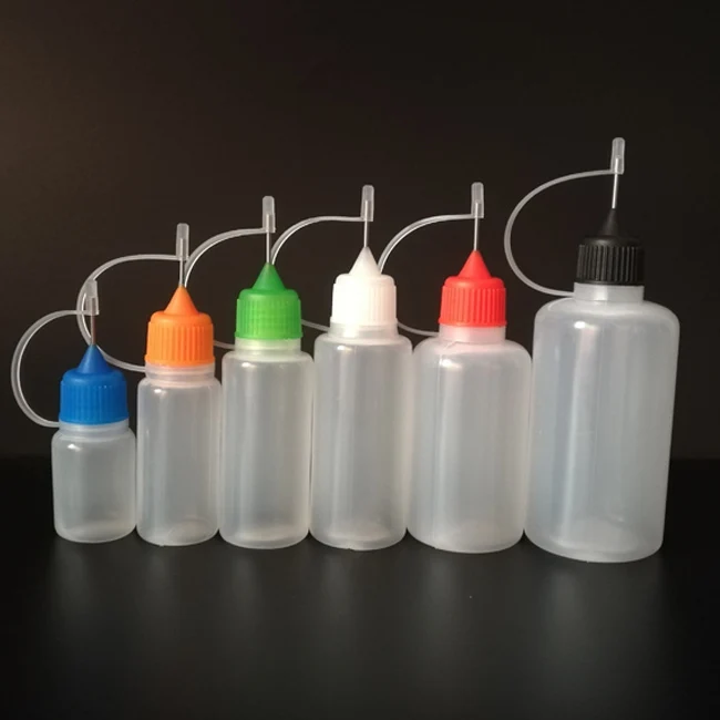 

1000pcs PE Needle Bottle 3ml 5ml 10ml 15ml 20ml 30ml Soft Plastic Dropper Bottles With Childproof Safety Caps Long Metal Tips