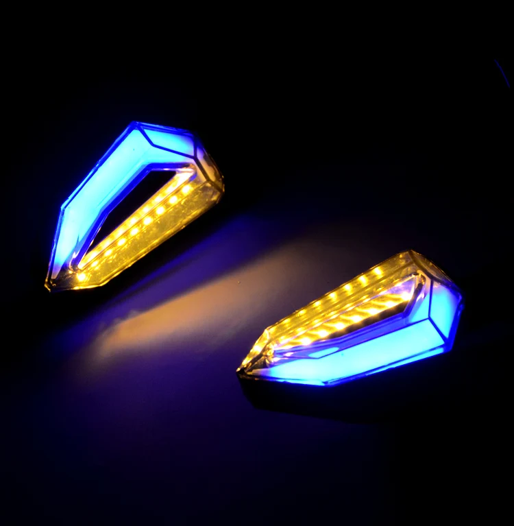 

Pair Motorcycle LED Turn Signal Lights Amber Lamp Left Right Signals Indicators Blinkers 3 Wires Universal for Honda Kawasaki