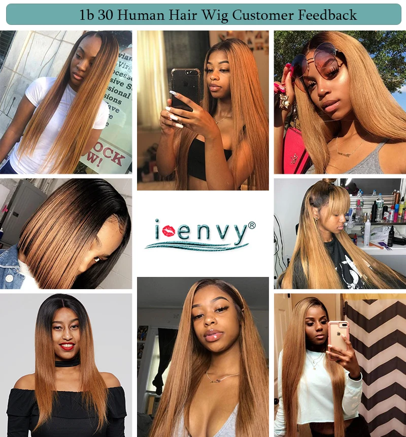 Ienvy имбирь блонд кружевной передний парик с Омбре бразильский прямой парик для черных женщин Цветные#30 человеческие волосы парики не Реми