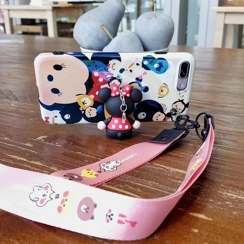 For iPhone XS case 5.8 inch blue light mouse cover for X 8 6 6s plus animal 7 + 3D holder +2 strap |