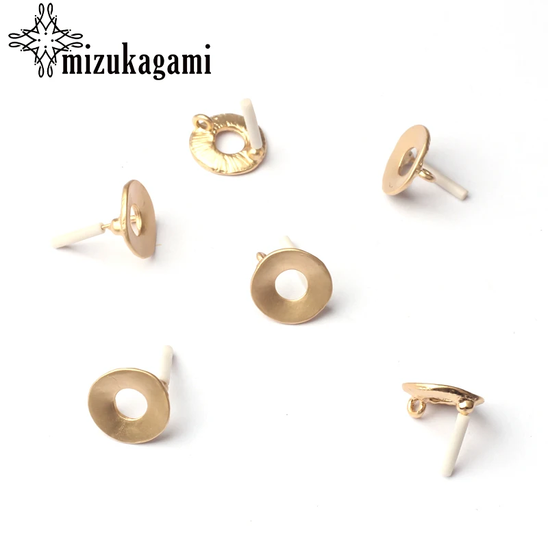 Golden Zinc Alloy Metal Round Earring Base Connectors Linker For DIY Fashion Tassel Earrings Jewelry Accessories