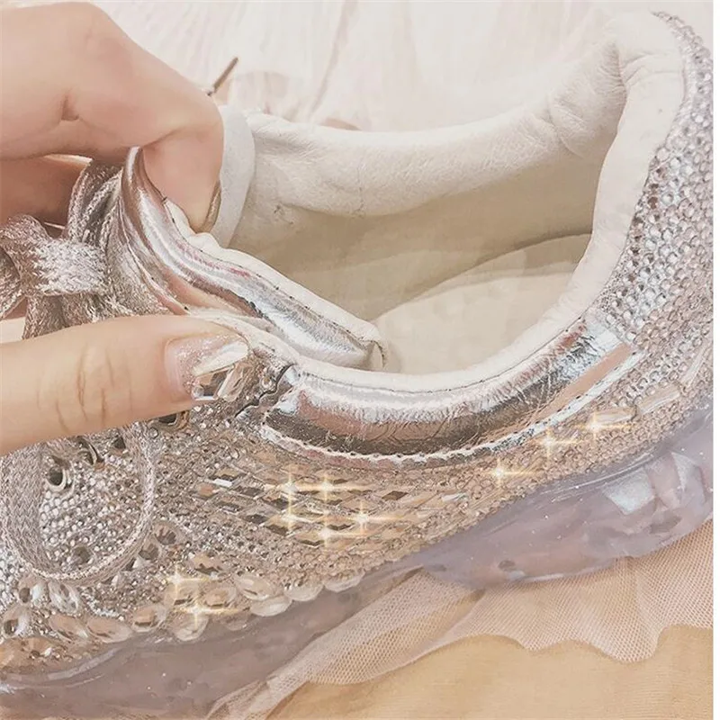 Женские прозрачные кроссовки Harajuku брендовые весенние на платформе Желейная