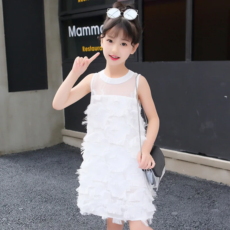 Платье с цветочным узором для девочек Летний стиль 2018 костюм принцессы маленьких