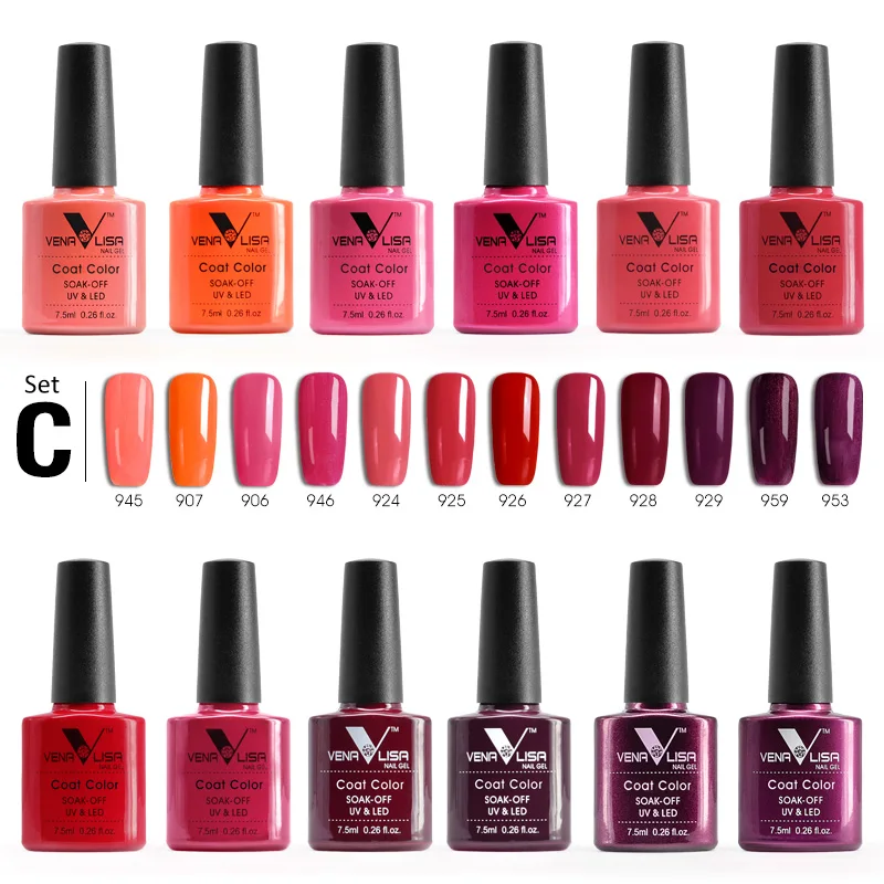 12шт* 7,5 мл VENALISA гель-лак Быстрая в Россию Main Area Nail Art Manicure 60 цветов Soak Off LED UV Gel Nail Polish