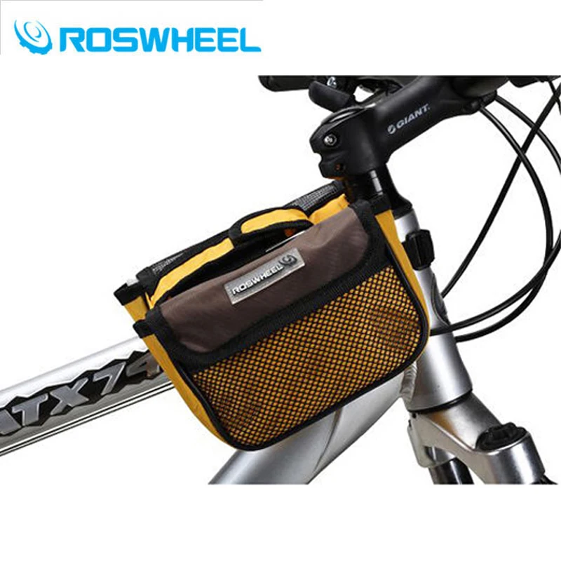 

ROSWHEEL High Quality Cycling Bike Front Frame Bag Tube Pannier Double Pouch MTB Road Bicycle Accessories Riding Bag