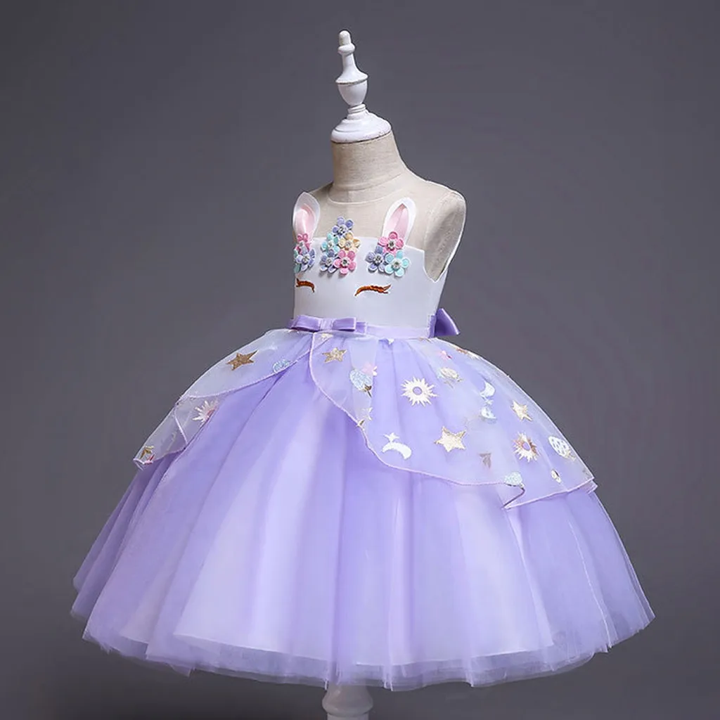 Perimedes Girls Summer Evening Party Dress Toddler Kids Baby Sleeveless Tulle Princess Dresses Clothes | Детская одежда и обувь